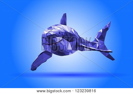 illustration Shark body vector isolated triangle blue