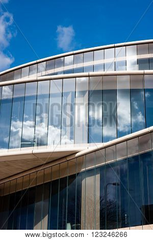 Oxford, England - March 2016: The Blavatnik School of Government, part of Oxford University, designed by Swiss architects Herzog & de Meuron
