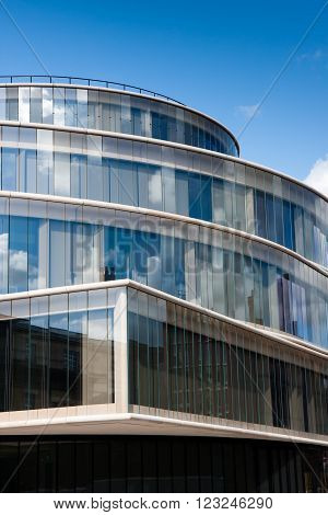 Oxford, England - March 2016: The Blavatnik School of Government, part of Oxford University, designed by Swiss architects Herzog & de Meuron