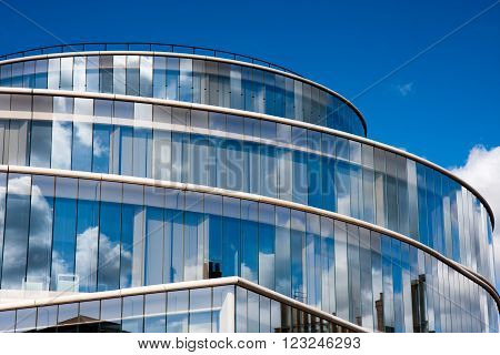 Oxford, England - March 2016: The Blavatnik School of Government, part of Oxford University, designed by Swiss architects Herzog & de Meuron