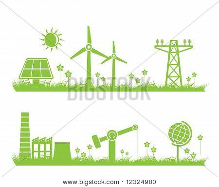 sfondo astratto di ecologia, industria e natura