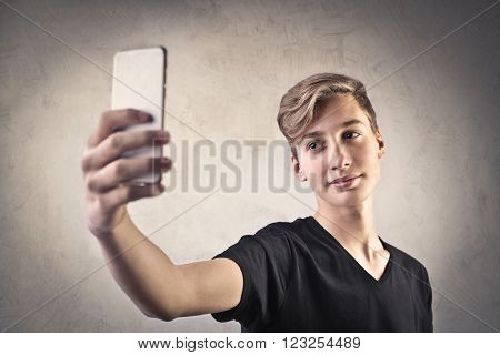Teenager doing a selfie