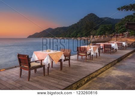 Thailand, Ko Chang - DEC 11: Hotel Chang Buri Resort dinner on the beach on December 11, 2011 in  Ko Chang, Thailand