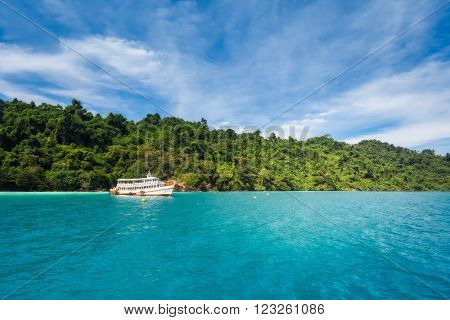 Koh Laoya Sea of Thailand. Pleasure craft.