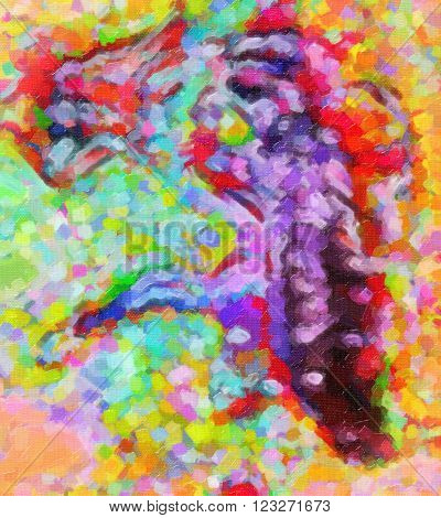 Abstract objectless composition simulates a bright colored plastic.