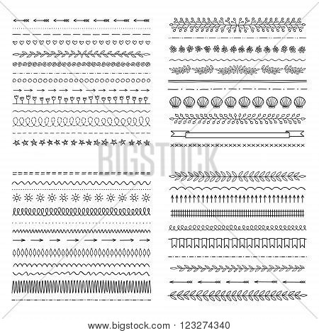 Vector lines set on a white background.