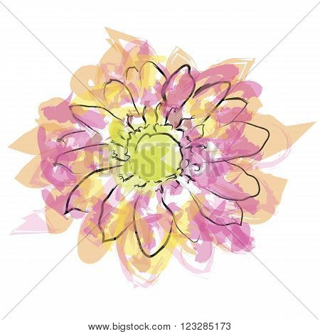 Watercolor flower vector format. Abstract watercolour flowers.