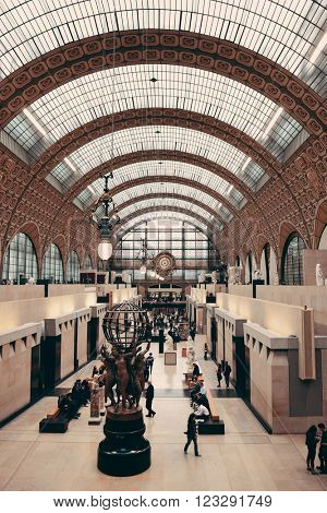 PARIS, FRANCE - MAY 13: D'Orsay interior view on May 13, 2015 in Paris. It host the world's largest collection of impressionist and post-impressionist masterpieces.
