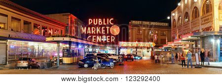 SEATTLE, WA - AUG 14: Public Market Center in downtown on August 14, 2015 in Seattle. Seattle is the largest city in both the State of Washington and the Pacific Northwest region of North America