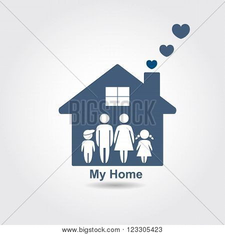 Family graphic design vector illustration, home concept