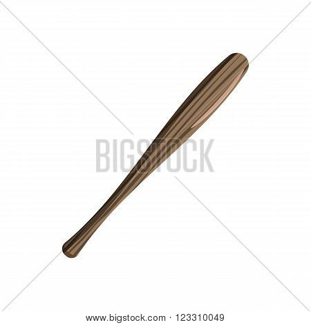 Baseball bat icon in cartoon style on a white background
