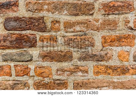 Red bricks texture of the old grunge background