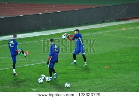 Goalkeeper Of Spain, Iker Casillas During The Training Session