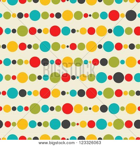 Seamless circles pattern with colorful and random size beads