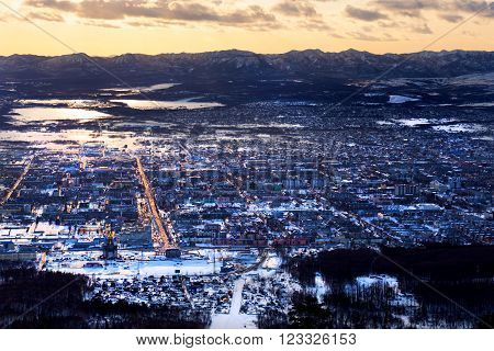 View from the mountain on Yuzhno Sakhalinsk