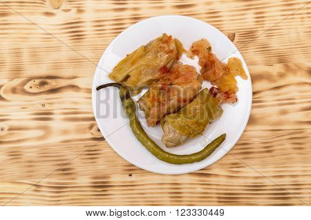 Sarmale - romanian traditional food. Stuffed cabbage leaves with pork