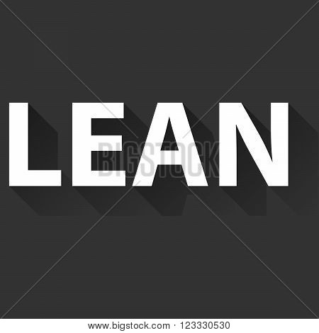 Vector illustration of abstract background with heading Lean. Lean is modern strategy of companies about higher productivity.