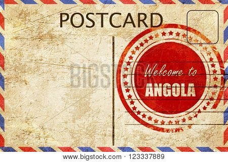 Vintage postcard Welcome to angola card with some soft highlights