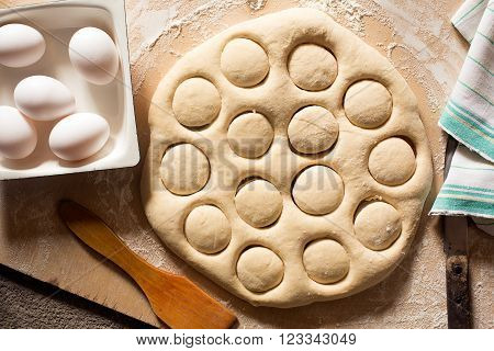 Traditional Kazakh (Asian) baursak dish prepared from dough