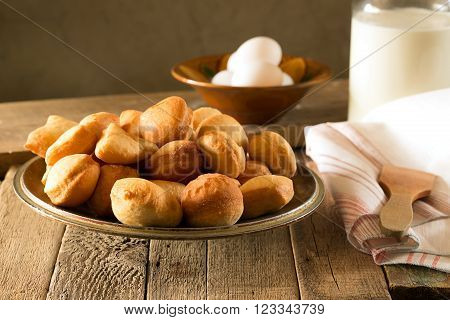 Traditional Kazakh (Asian) baursak dish prepared from dough