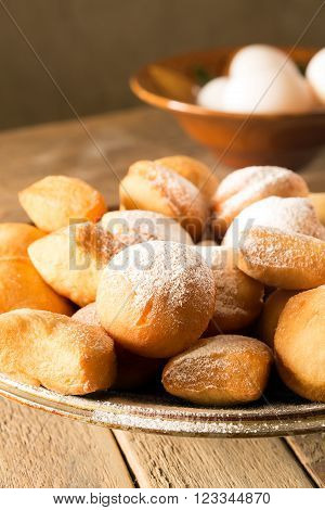 Traditional Kazakh (Asian) baursak dish prepared from dough