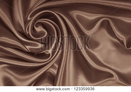 Smooth Elegant Brown Silk Or Satin As Background. In Sepia Toned. Retro Style