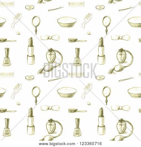 Hand drawn seamless pattern. Endless texture can be used for wallpaper textile pattern fills web page background.