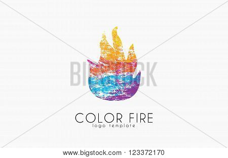 Fire ball logo. Fire logo. Color fire logo. Creative logo.