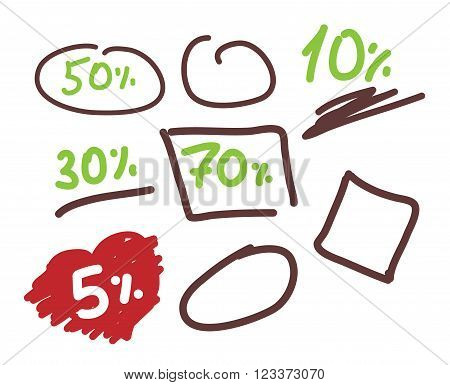 Set template doodle line bubble sketch. For layout business. isolated on white background.