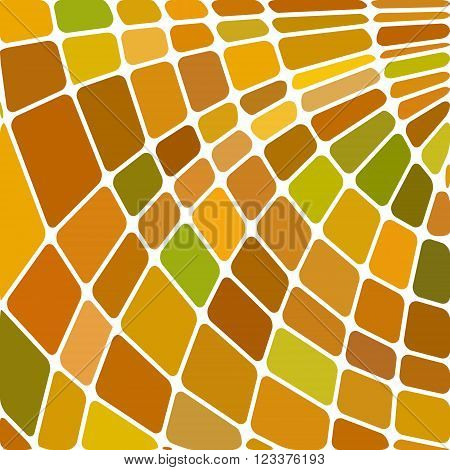 abstract vector stained-glass mosaic background - oranhe and green