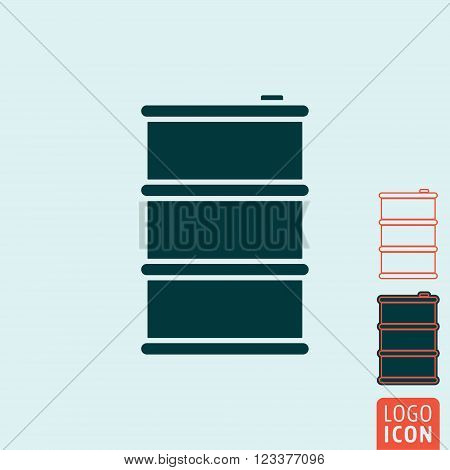 Barrel icon. Barrel symbol. Oil drum icon isolated. Vector illustration