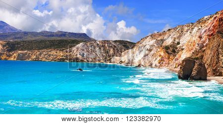 beautiful azure beaches of Greece - Fyriplaka, Milos island