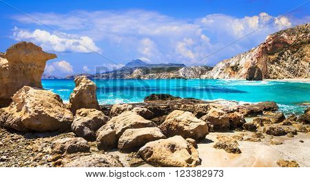 beautiful turquoise beaches of Greece - Fyriplaka, Milos island
