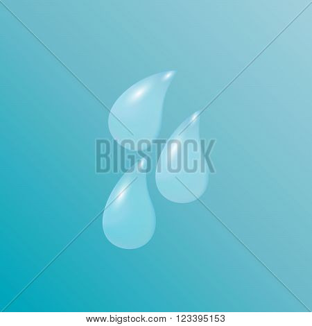 Vector illustration of three blue water drops