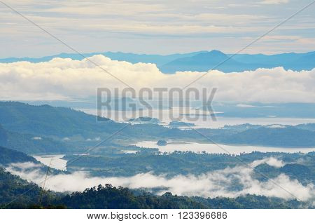fog in the mountain view in thailand