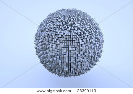 Abstract 3D Design Building in Motion. 3D Render
