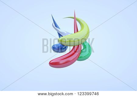 Abstract Motion Strokes in Action. Nice 3D Rendering