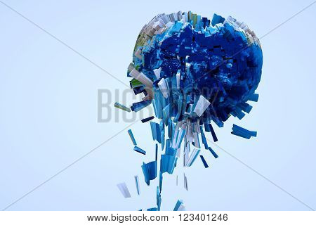 3D Destruction Earth in Motion. Nice 3D Rendering