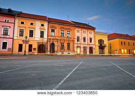 LEVOCA, SLOVAKIA - MARCH 18, 2016: Houses in the main square of UNESCO listed medieval town of Levoca in eastern Slovakia, on March 18, 2016.