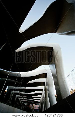 MENTON, FRANCE - SEPTEMBER 15 2013: Awesome facade of the museum of the artist Jean Cocteau in Menton, Cote d'Azur, France.
