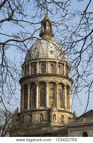 Basilica of Notre-Dame de Boulogne Boulogne-sur-Mer France viewed through trees
