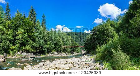 The Mountain River Prut And Waterfalls In Yaremche Carpathians Ukraine