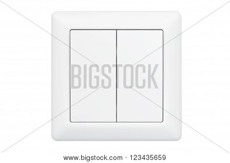 Modern Double Knob Light Switch on a white background. 3d Rendering