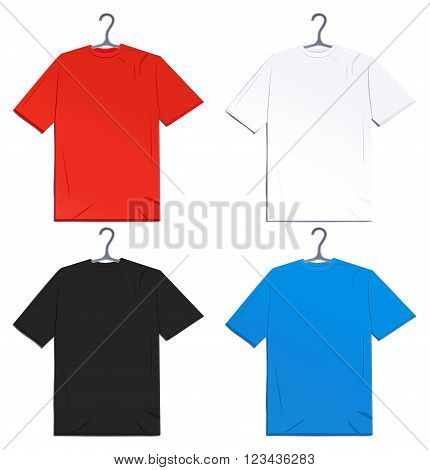 T-shirts set. Vector illustration isolated on white background.