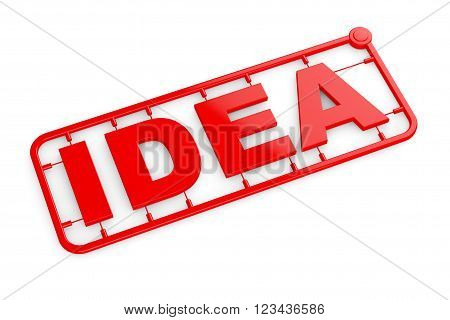 Plastic Model Kit with Idea Sign on a white background