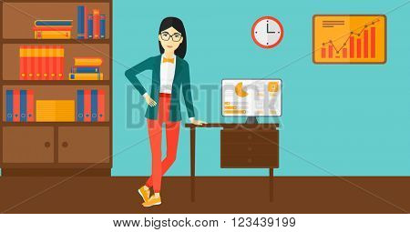 Cheerful office clerk.