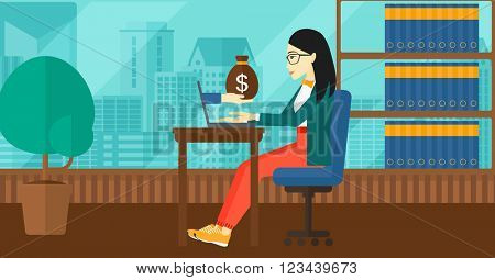 Business woman working in office.