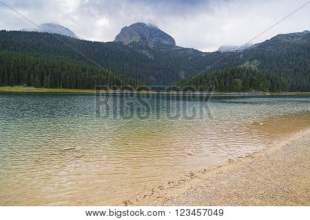 Beautiful scenery of the lake and mountains.