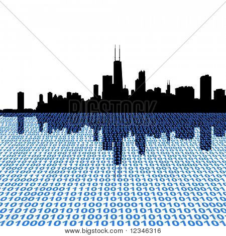 Skyline di Chicago con in primo piano binario prospettiva JPEG