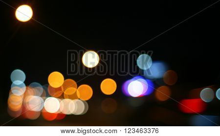 Abstract City night light blur for background.